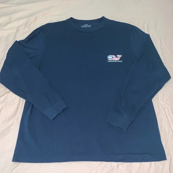 Navy Vineyard Vines Ski Mask Long Sleeve Shirt - Picture 2 of 3